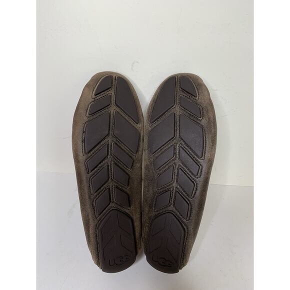 UGG Henrick Mens 9 Driving Loafer Slip On Shoes Dark Brown Suede Leather - Picture 10 of 11